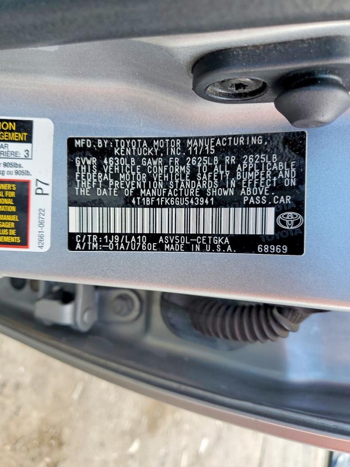 2016 TOYOTA CAMRY XLE photo 12