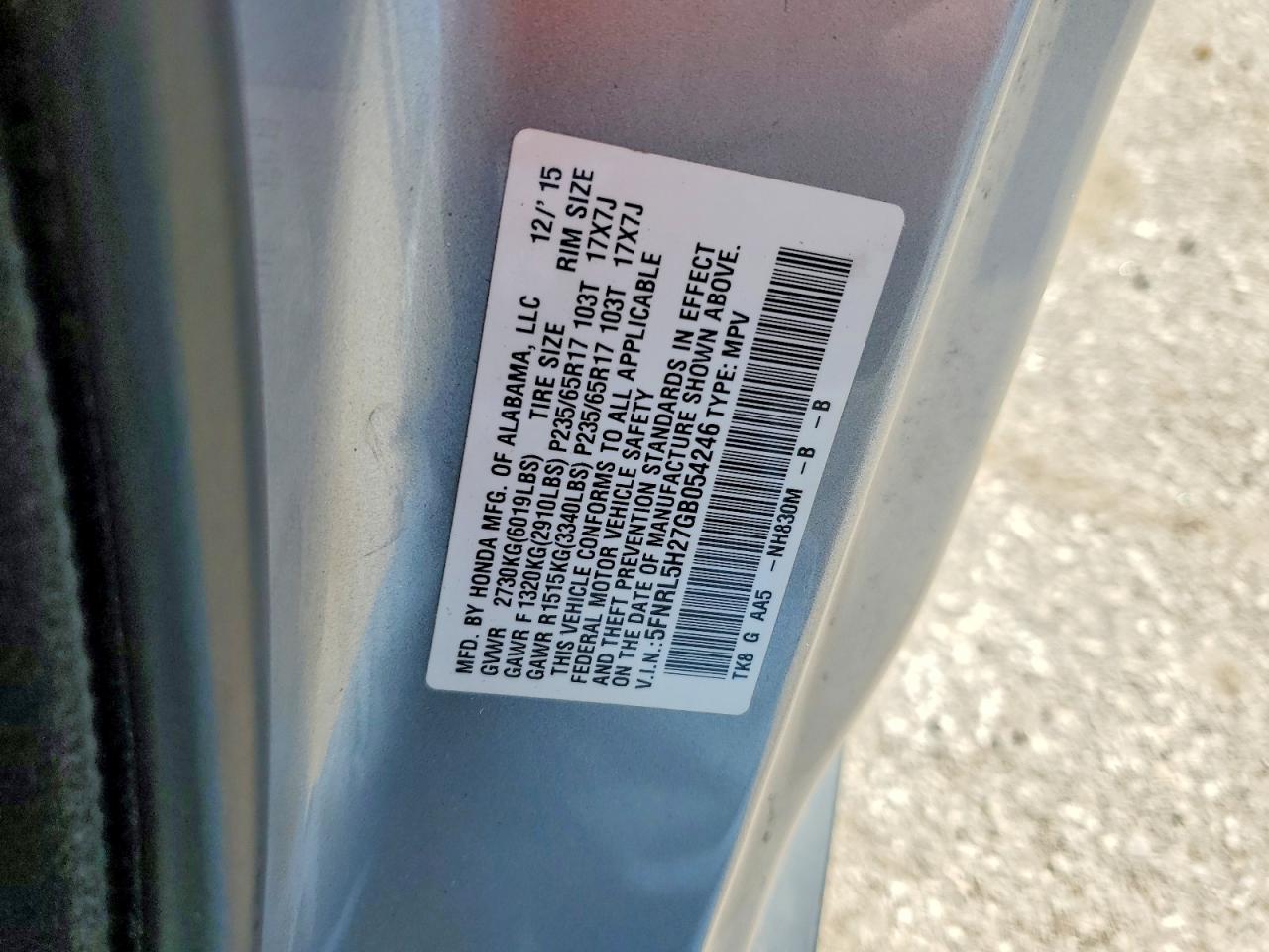 2016 HONDA ODYSSEY LX photo 25