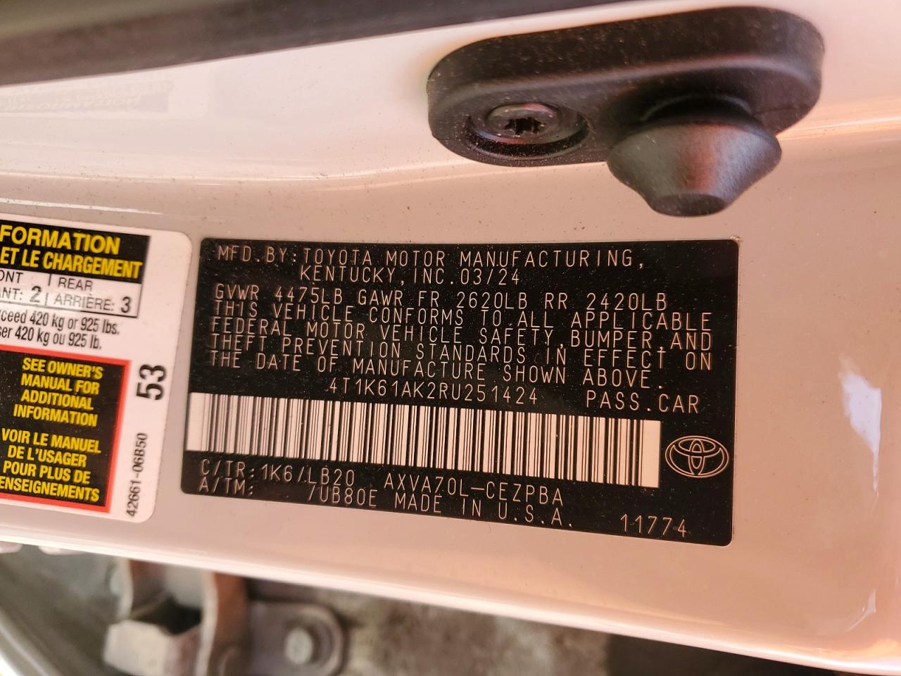 2024 TOYOTA CAMRY XSE photo 23
