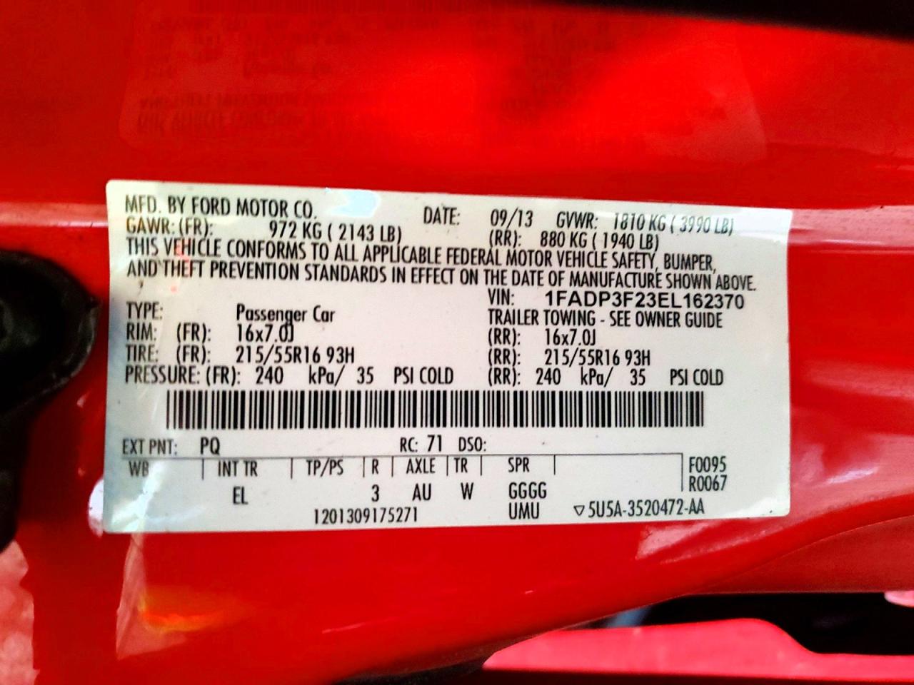 2014 FORD FOCUS SE photo 12