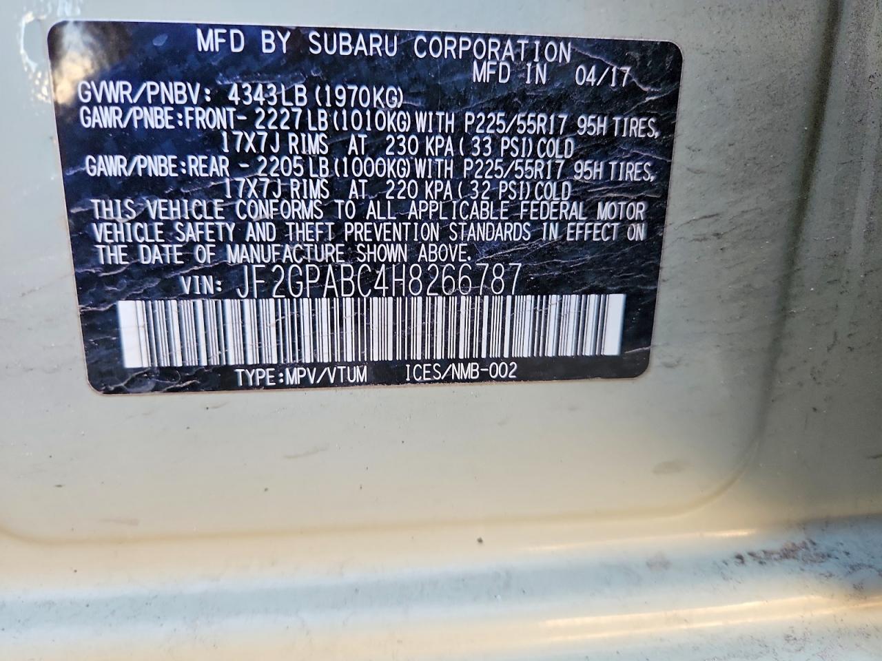 2017 SUBARU CROSSTREK PREMIUM photo 23