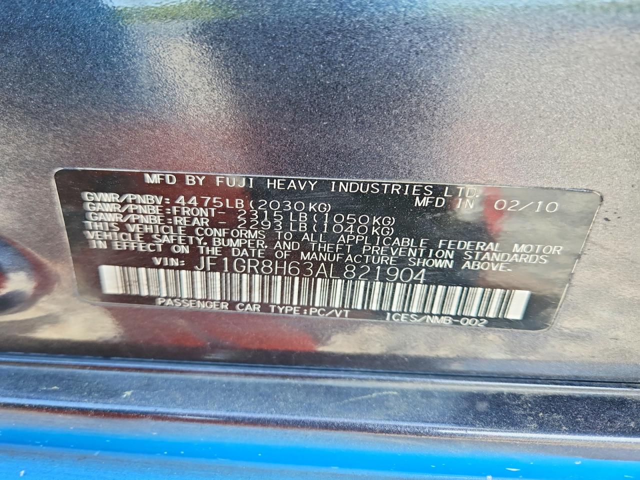 2010 SUBARU IMPREZA WRX STI photo 13