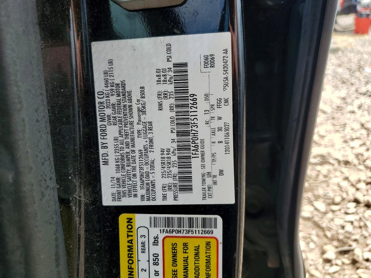 2015 FORD FUSION SE photo 34