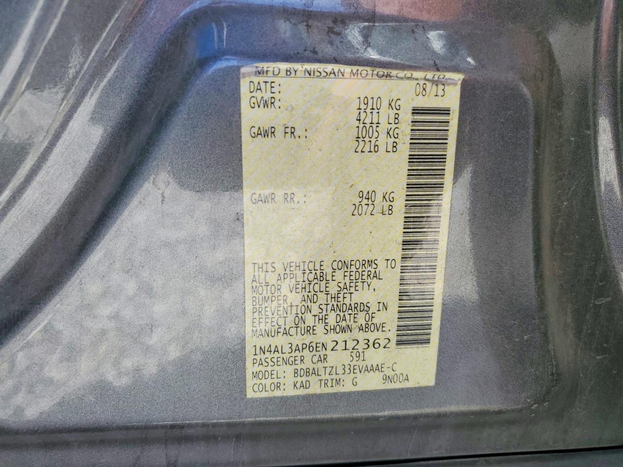 2014 NISSAN ALTIMA 2.5 photo 37