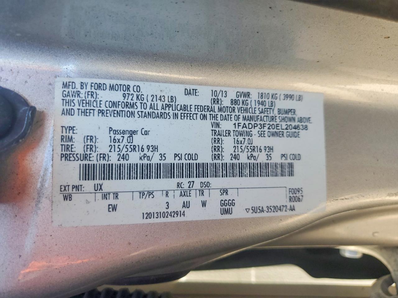 2014 FORD FOCUS SE photo 12