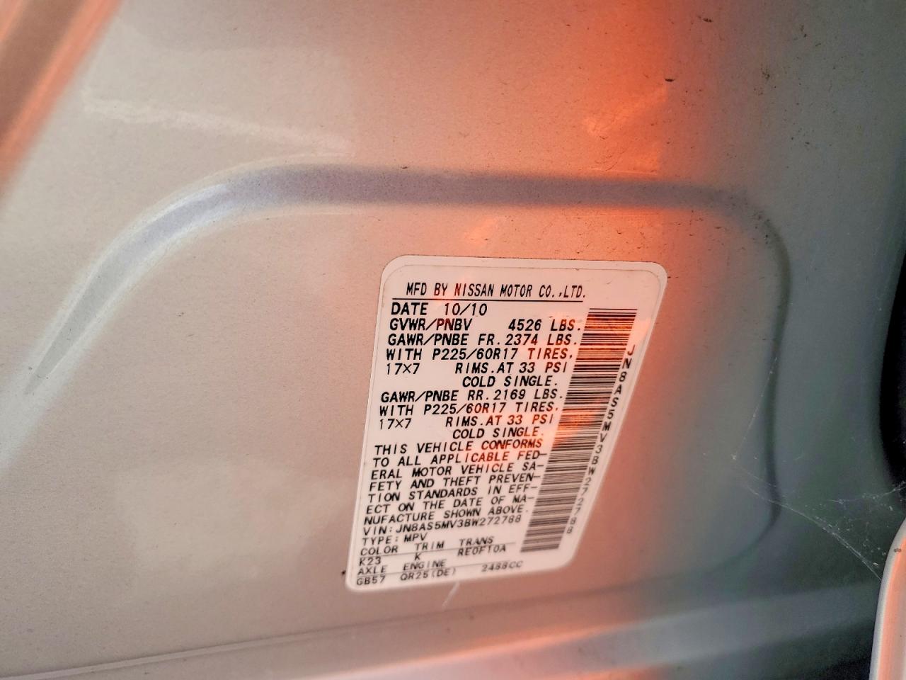 2011 NISSAN ROGUE S photo 34