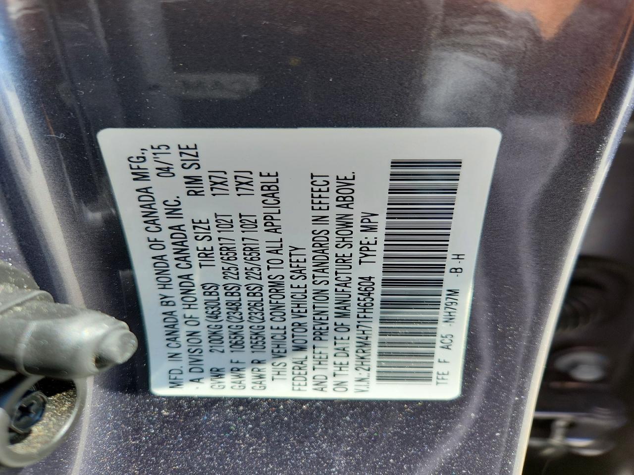 2015 HONDA CR-V EXL photo 37