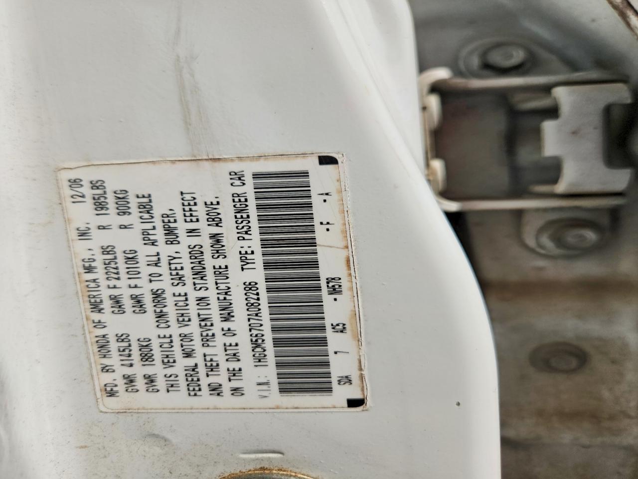 2007 HONDA ACCORD EX photo 23
