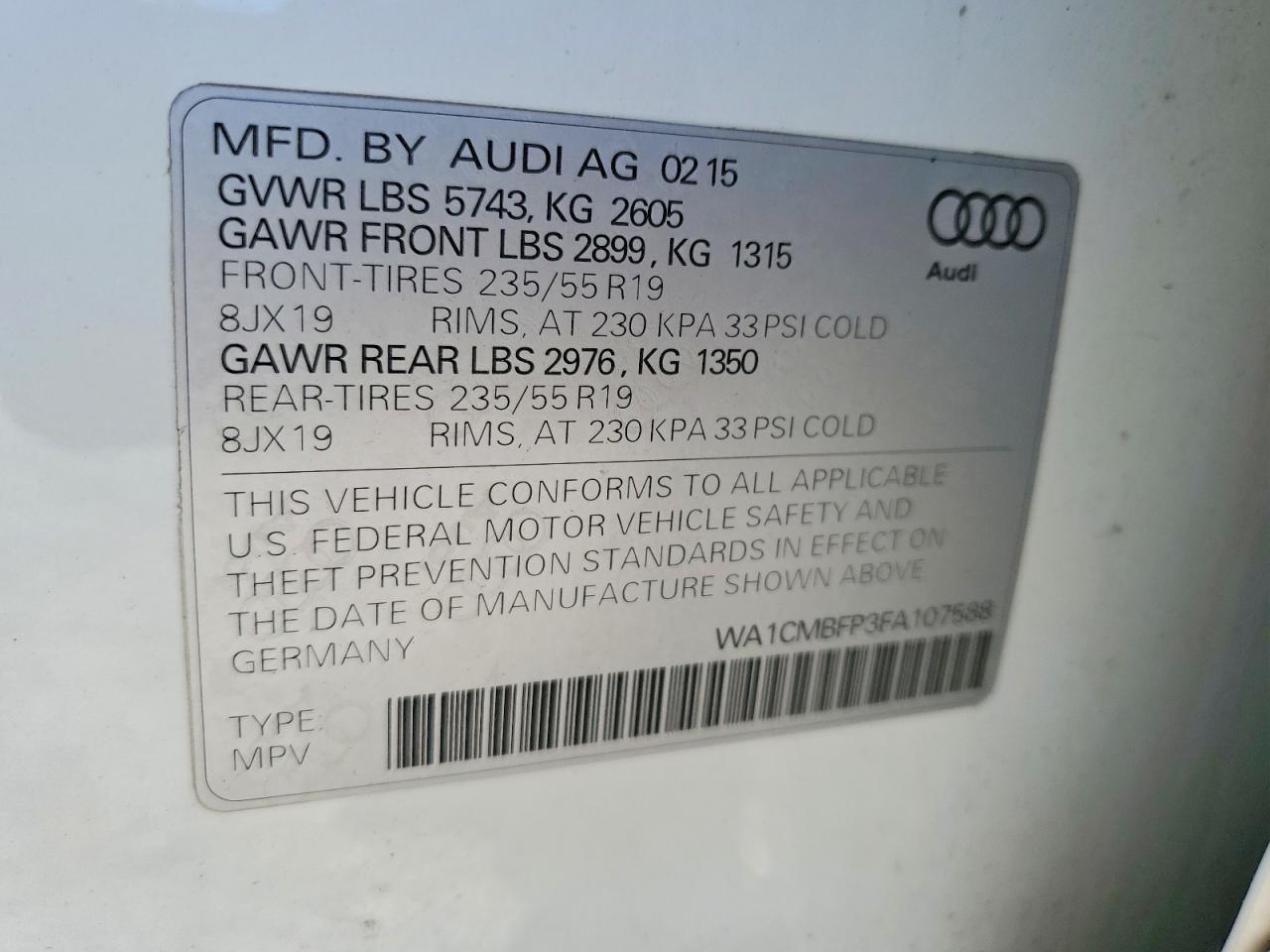 2015 AUDI Q5 TDI PREMIUM PLUS photo 23