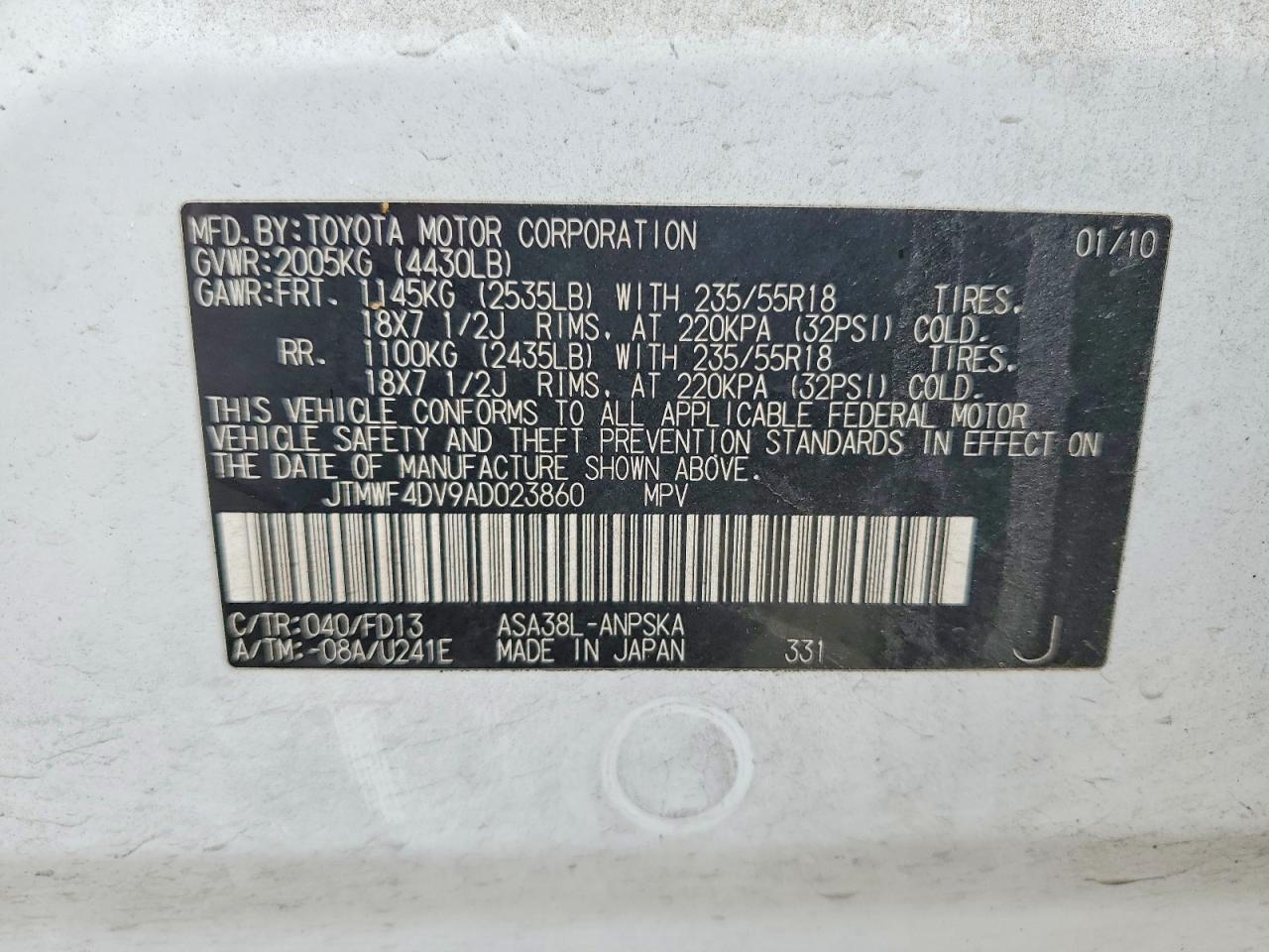 2010 TOYOTA RAV4 SPORT photo 34