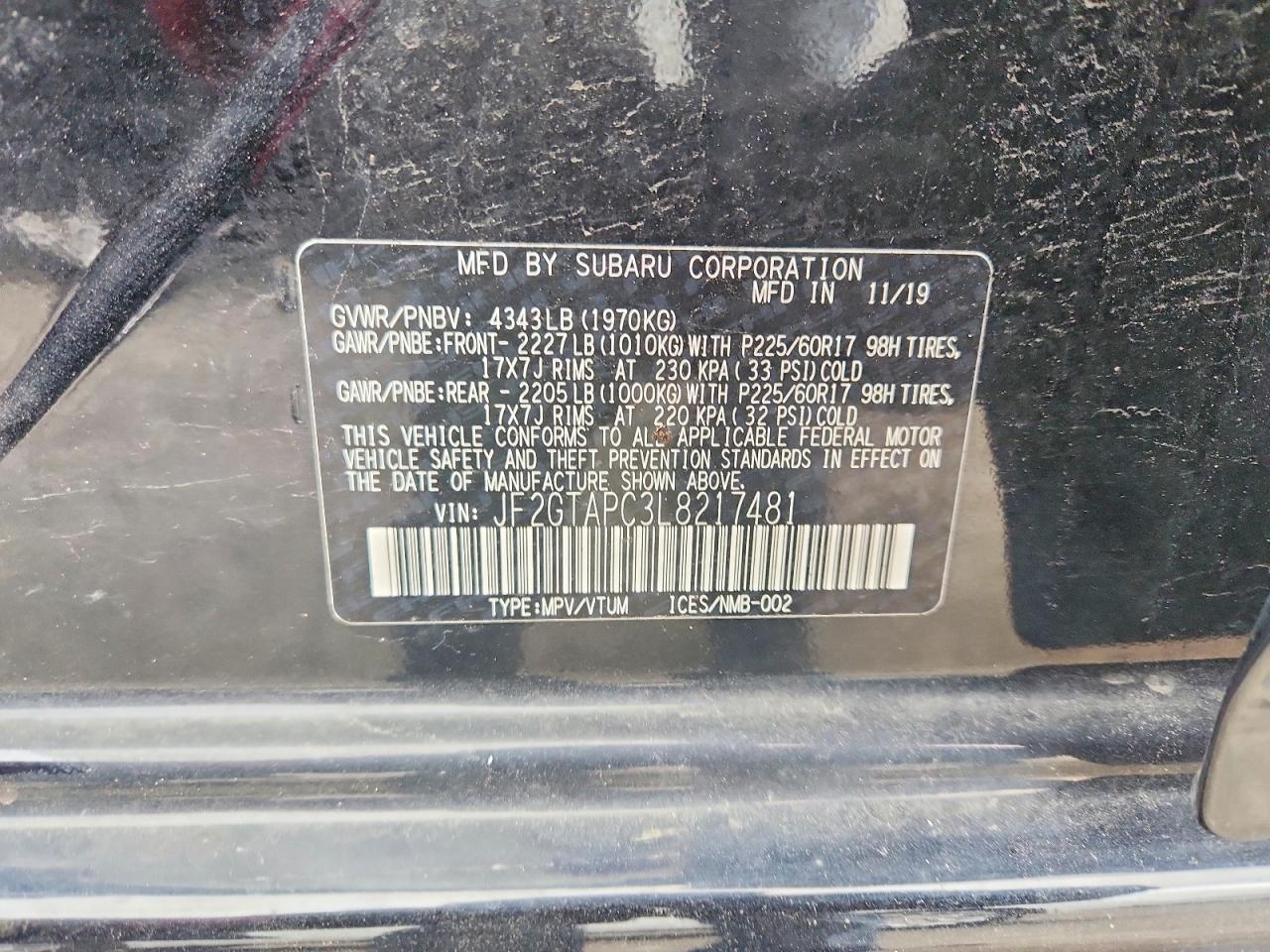2020 SUBARU CROSSTREK PREMIUM photo 37