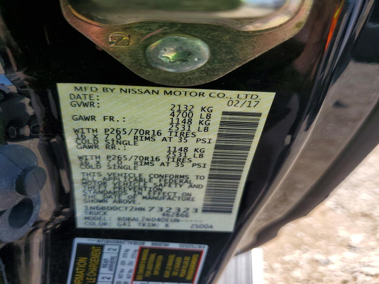2017 NISSAN FRONTIER SV photo 23