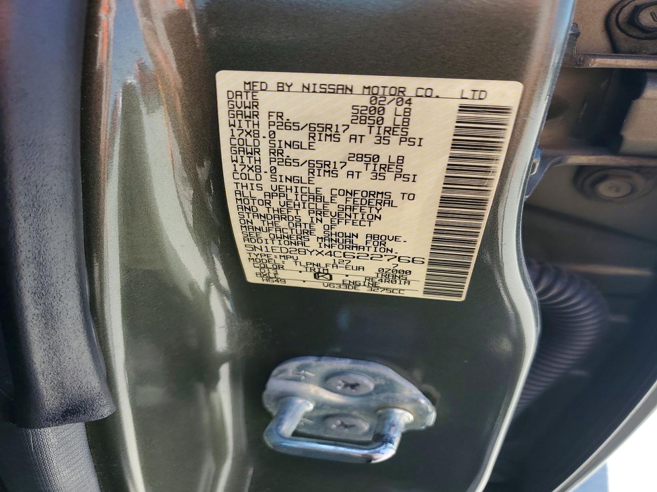 2004 NISSAN XTERRA XE photo 25