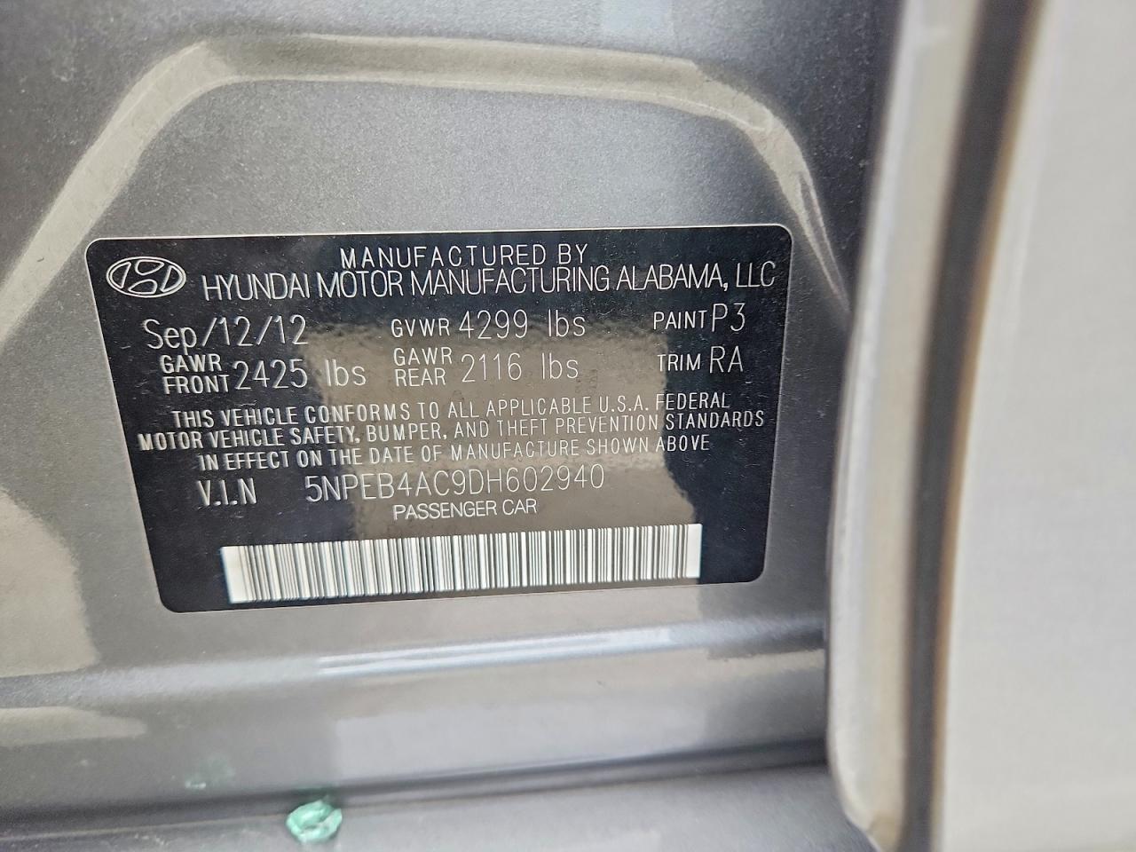 2013 HYUNDAI SONATA GLS photo 23