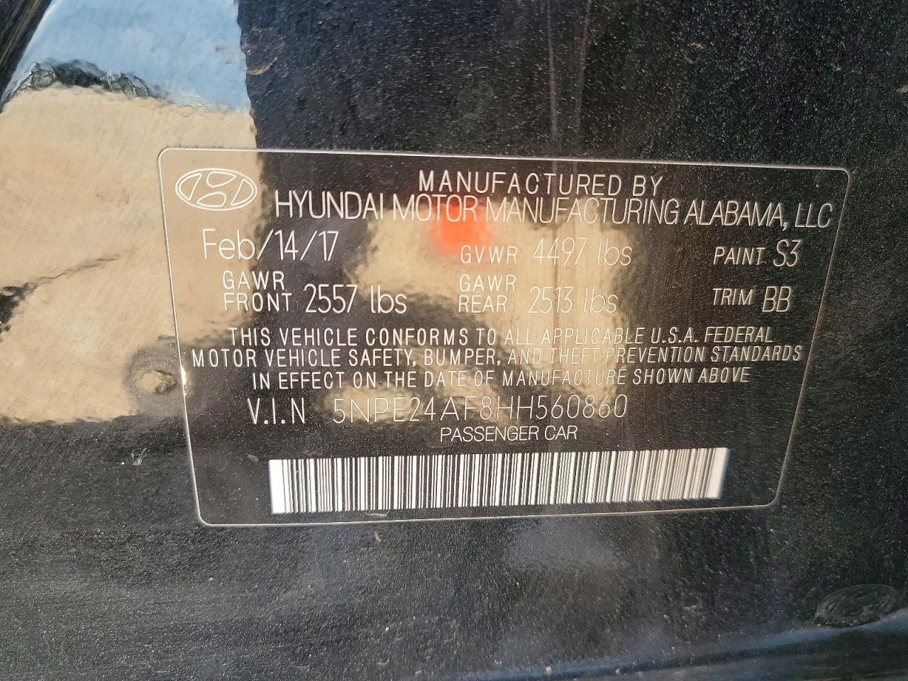 2017 HYUNDAI SONATA SE photo 12