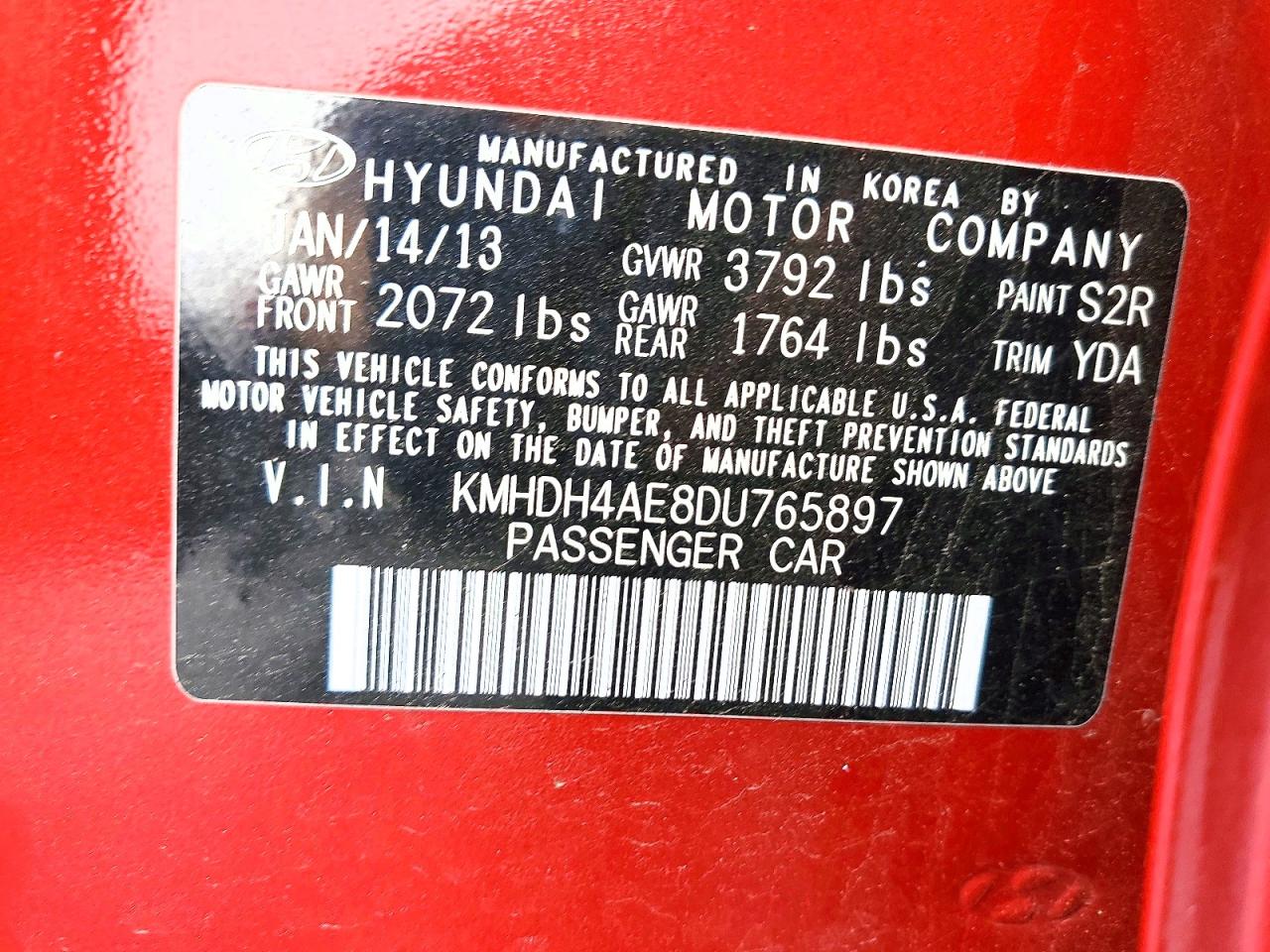 2013 HYUNDAI ELANTRA GLS photo 34
