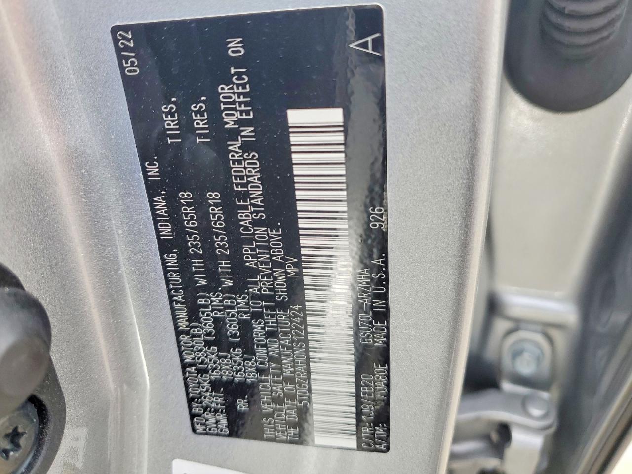 2022 TOYOTA HIGHLANDER XLE photo 37