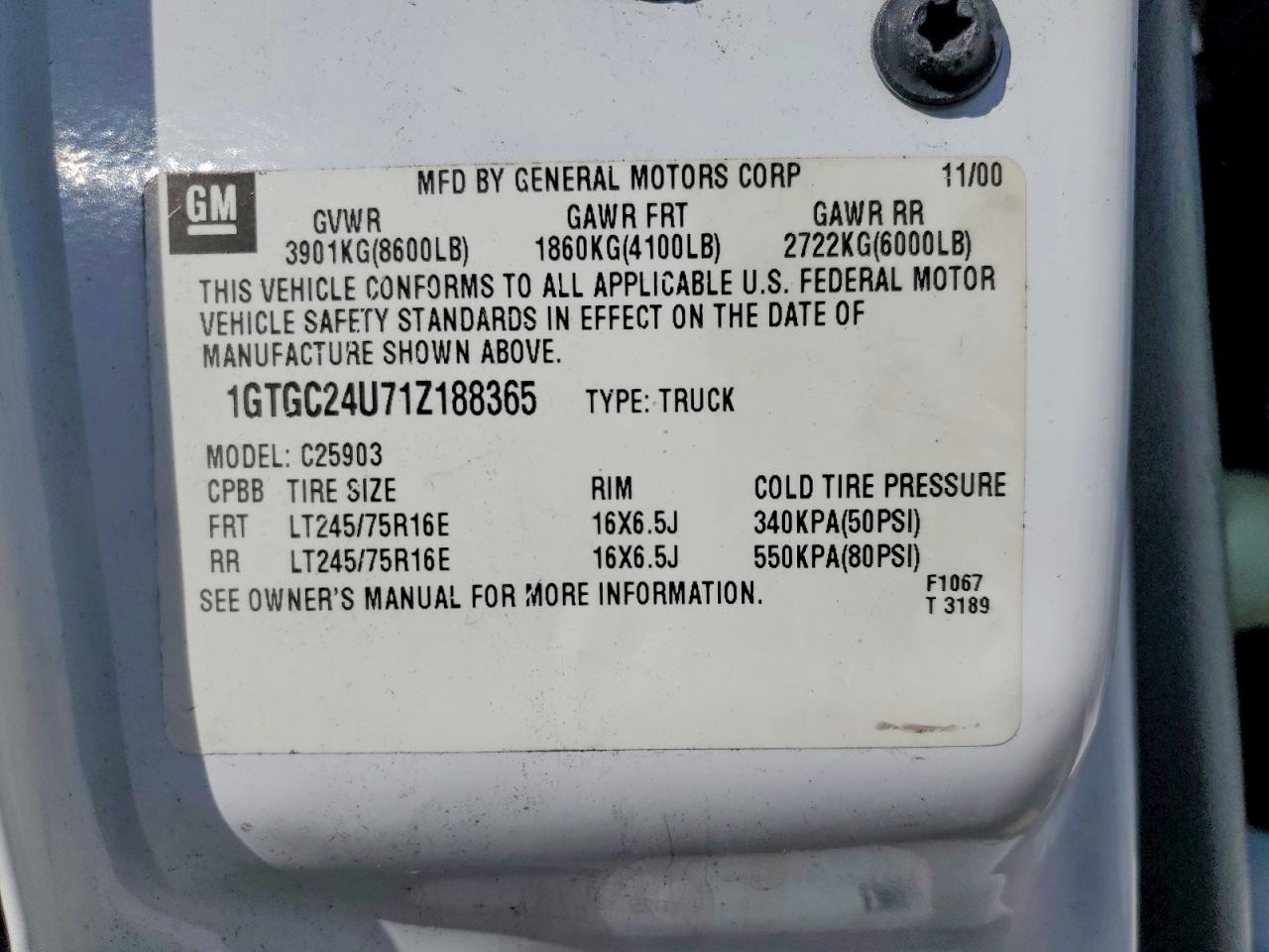 2001 GMC NEW SIERRA C2500 photo 37