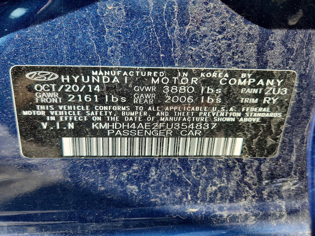 2015 HYUNDAI ELANTRA SE photo 37