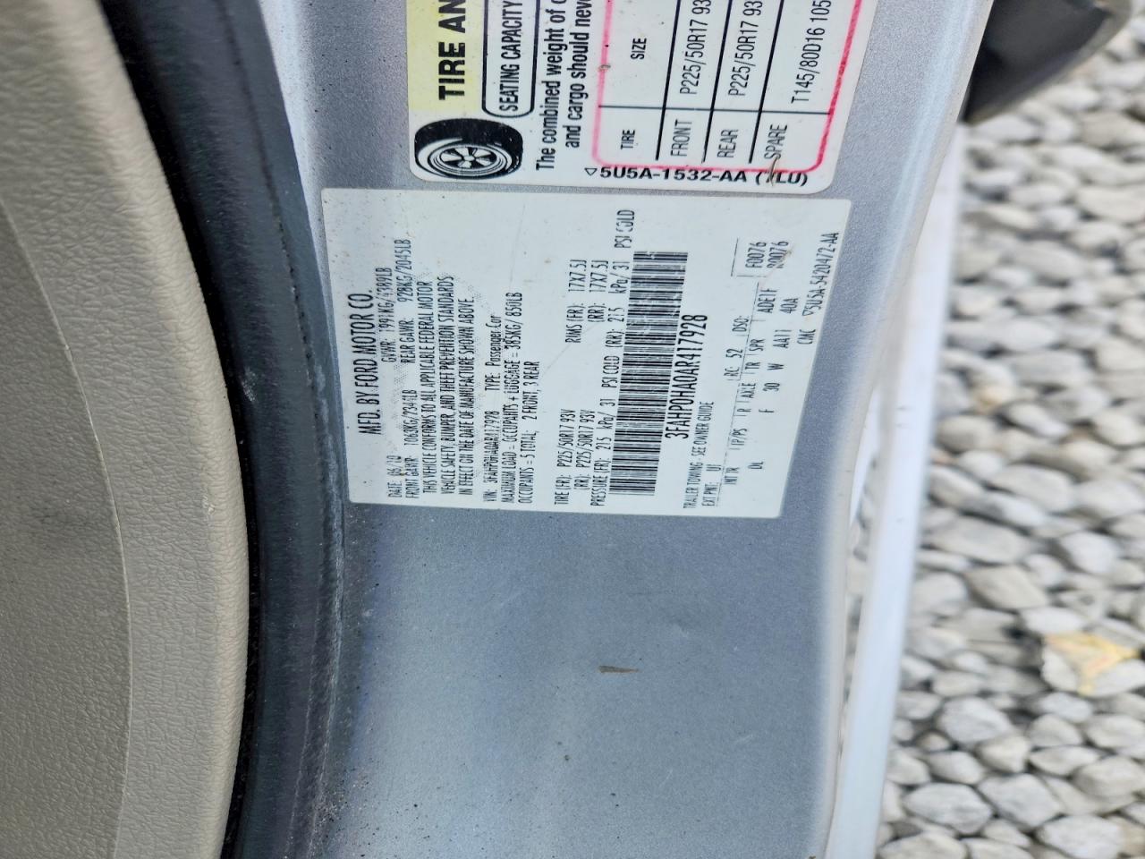 2010 FORD FUSION SE photo 37
