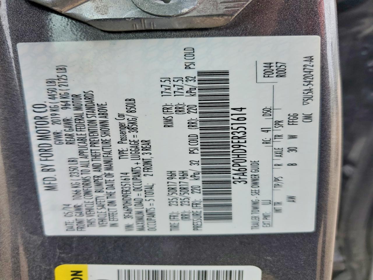 2014 FORD FUSION SE photo 23