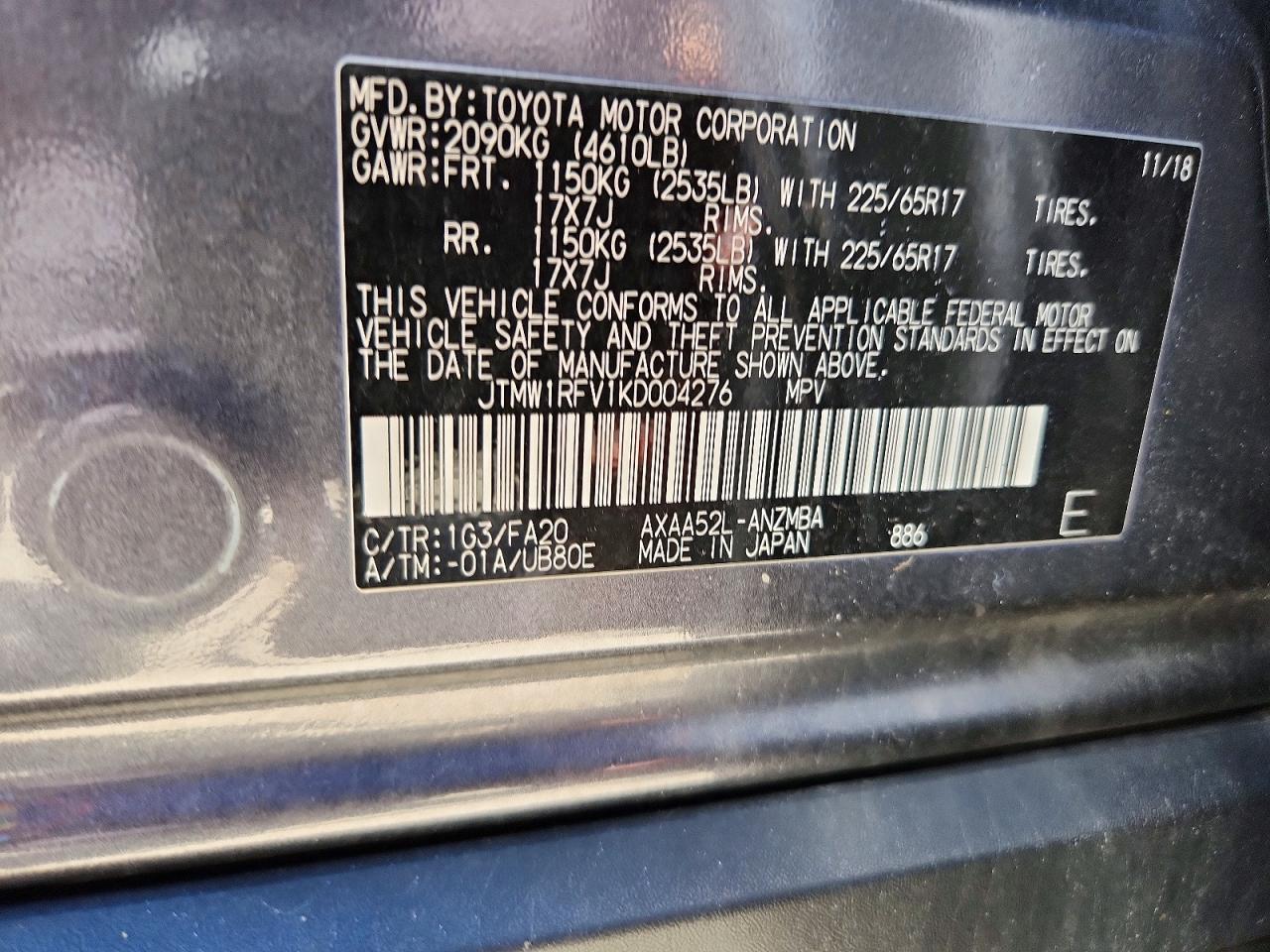 2019 TOYOTA RAV4 XLE photo 37