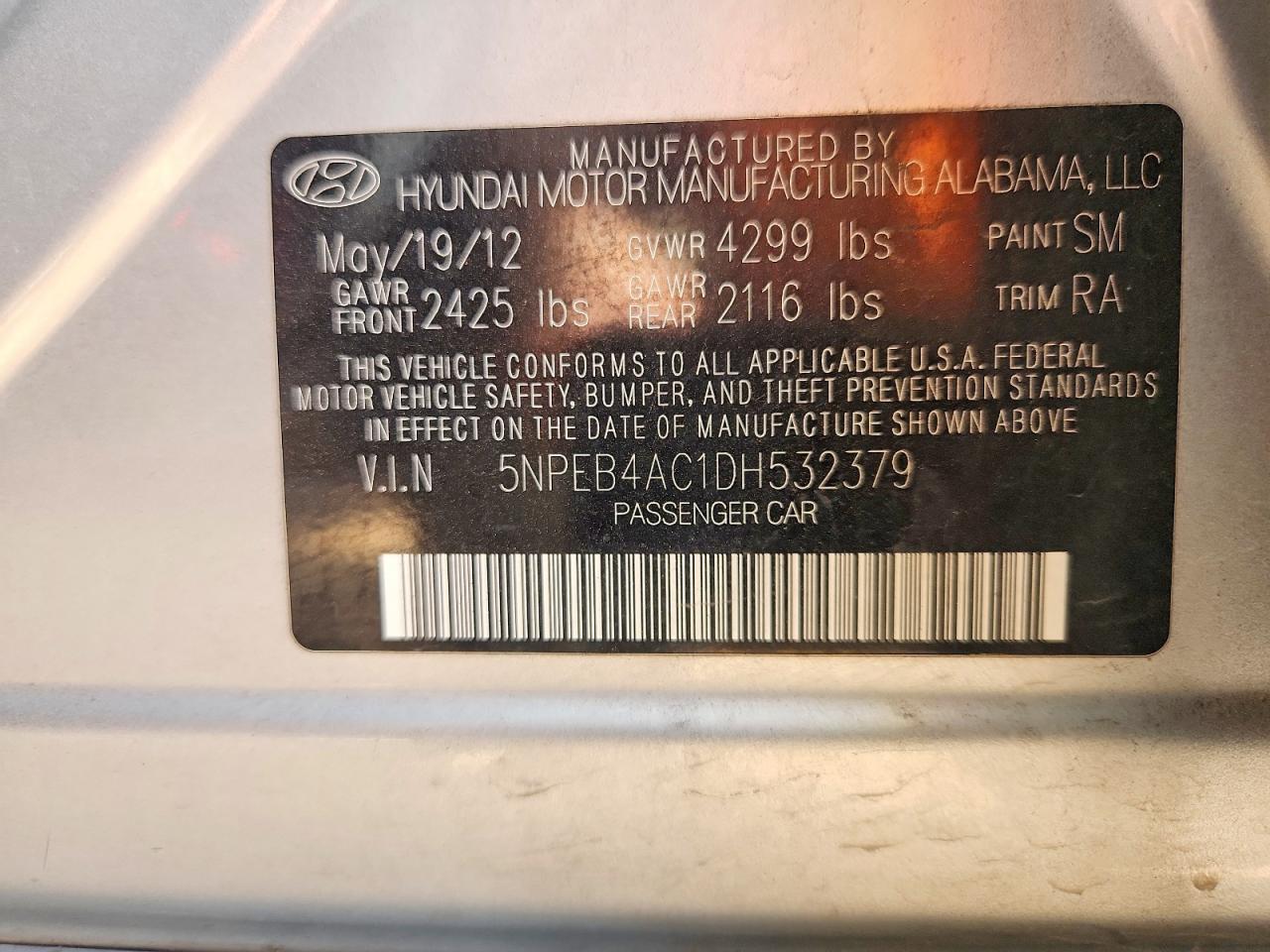2013 HYUNDAI SONATA GLS photo 25