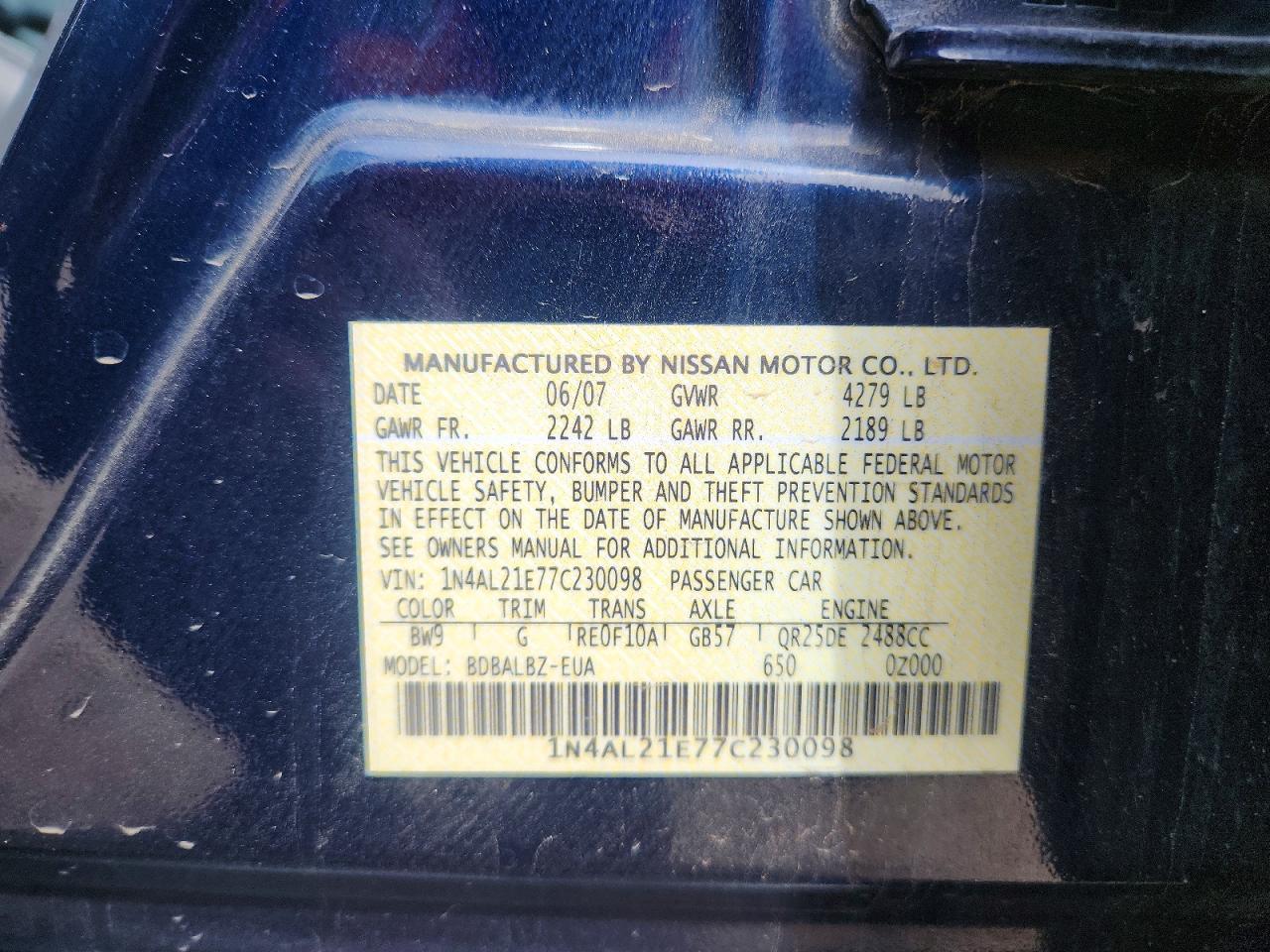 2007 NISSAN ALTIMA 2.5 photo 34