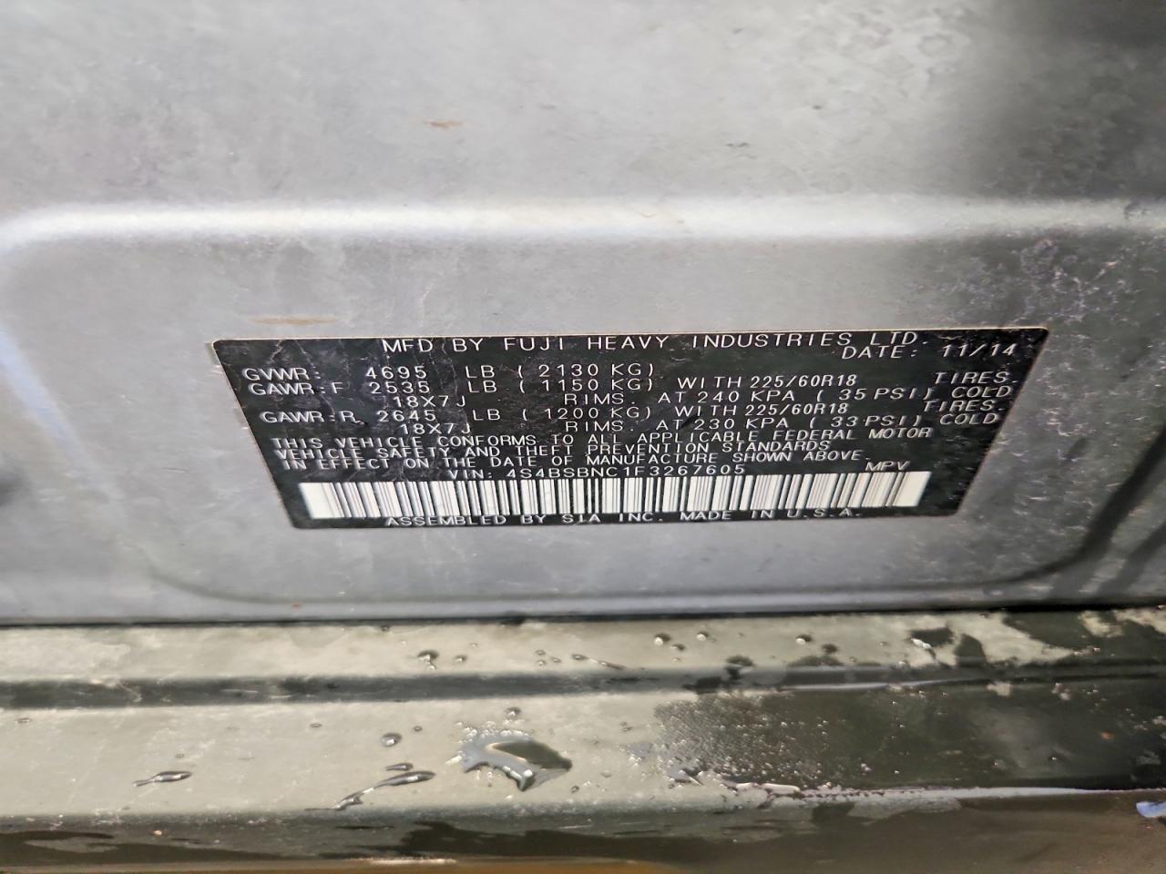 2015 SUBARU OUTBACK 2.5I LIMITED photo 23