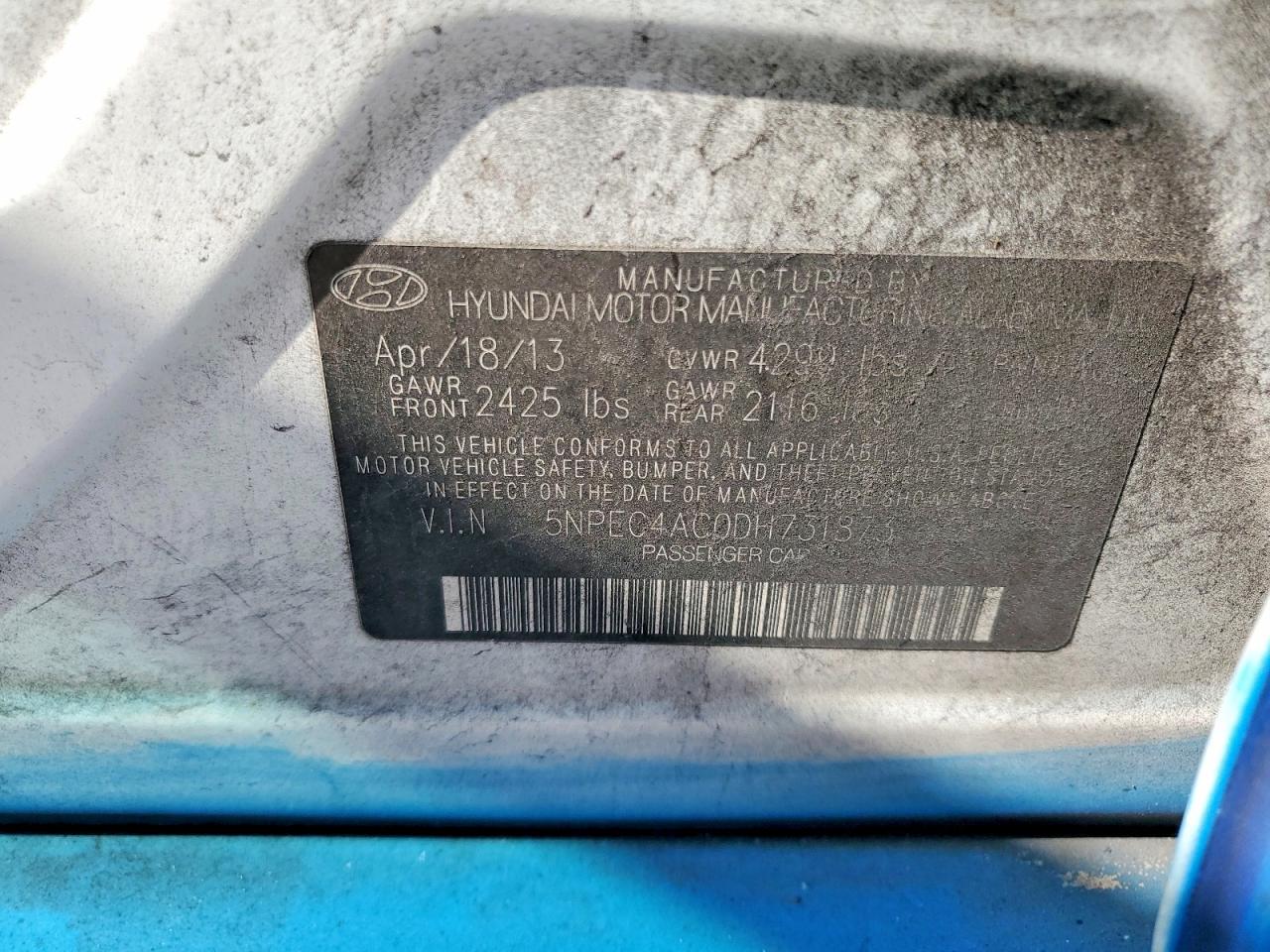 2013 HYUNDAI SONATA SE photo 34