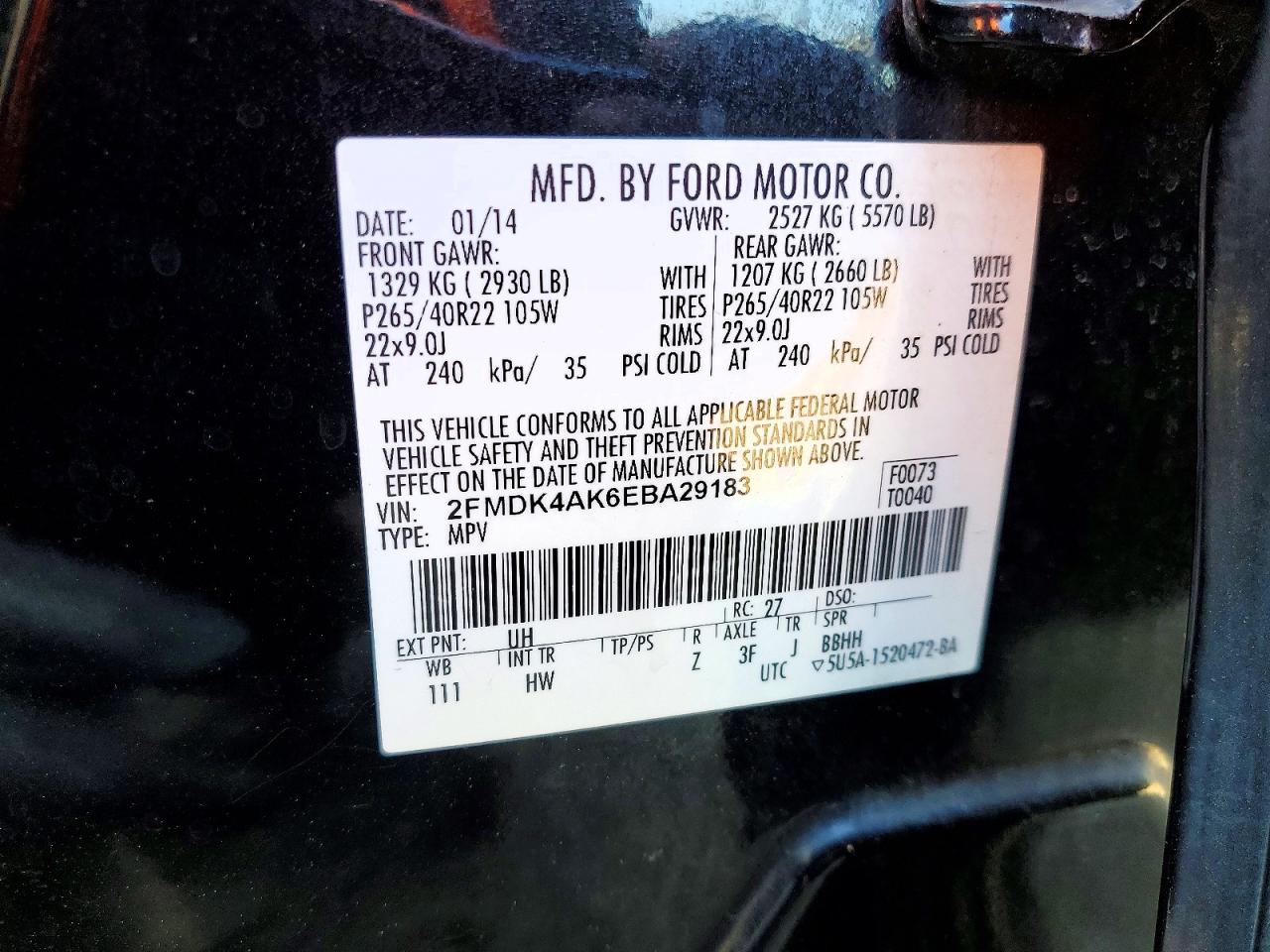 2014 FORD EDGE SPORT photo 25
