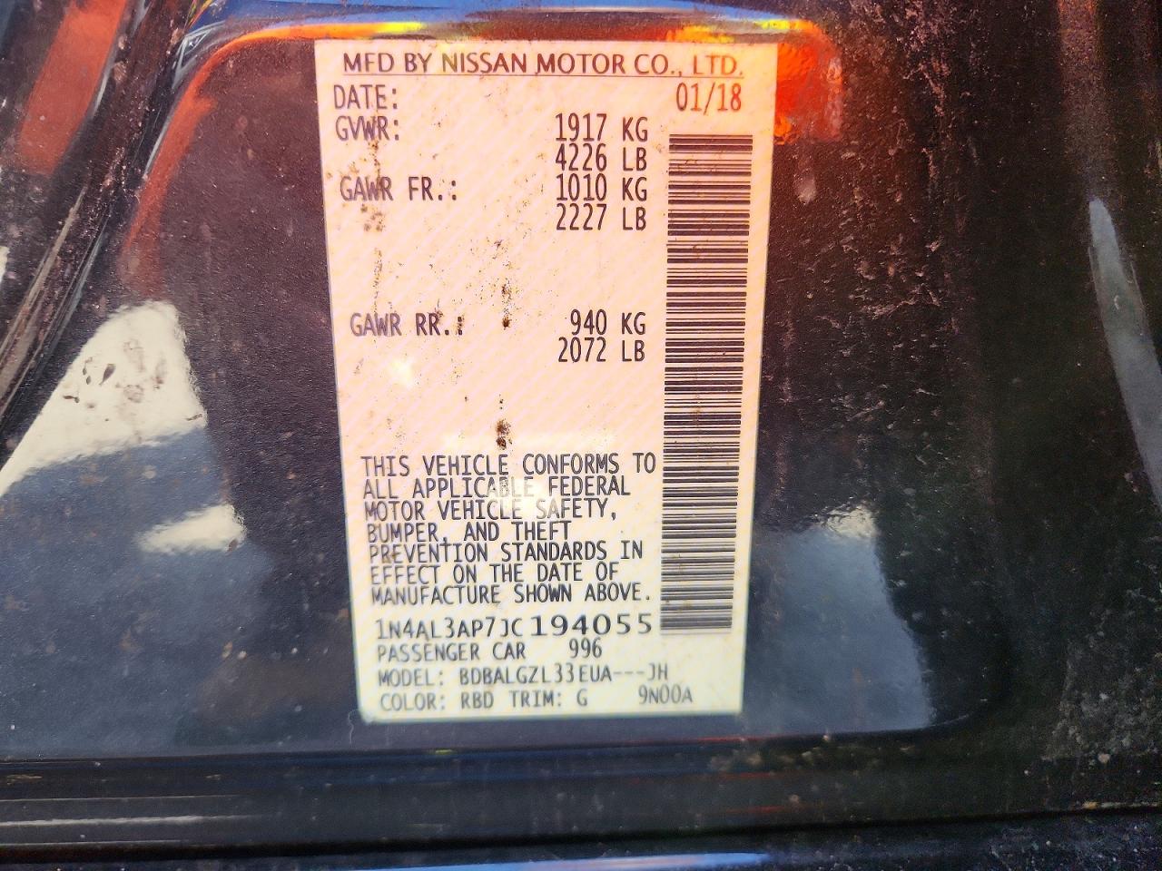 2018 NISSAN ALTIMA 2.5 S photo 37
