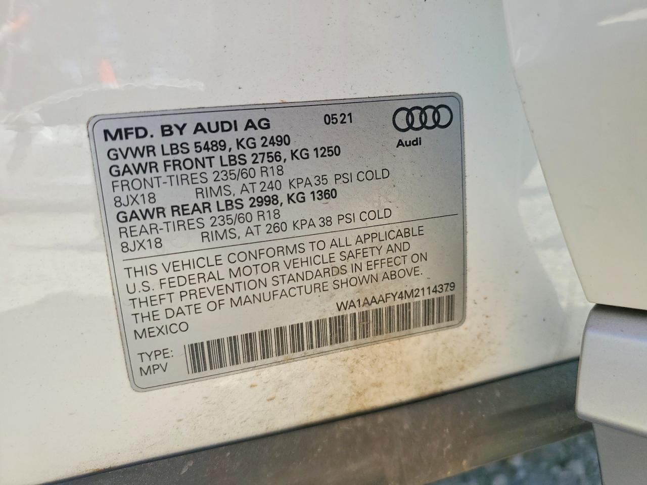 2021 AUDI Q5 PREMIUM photo 23