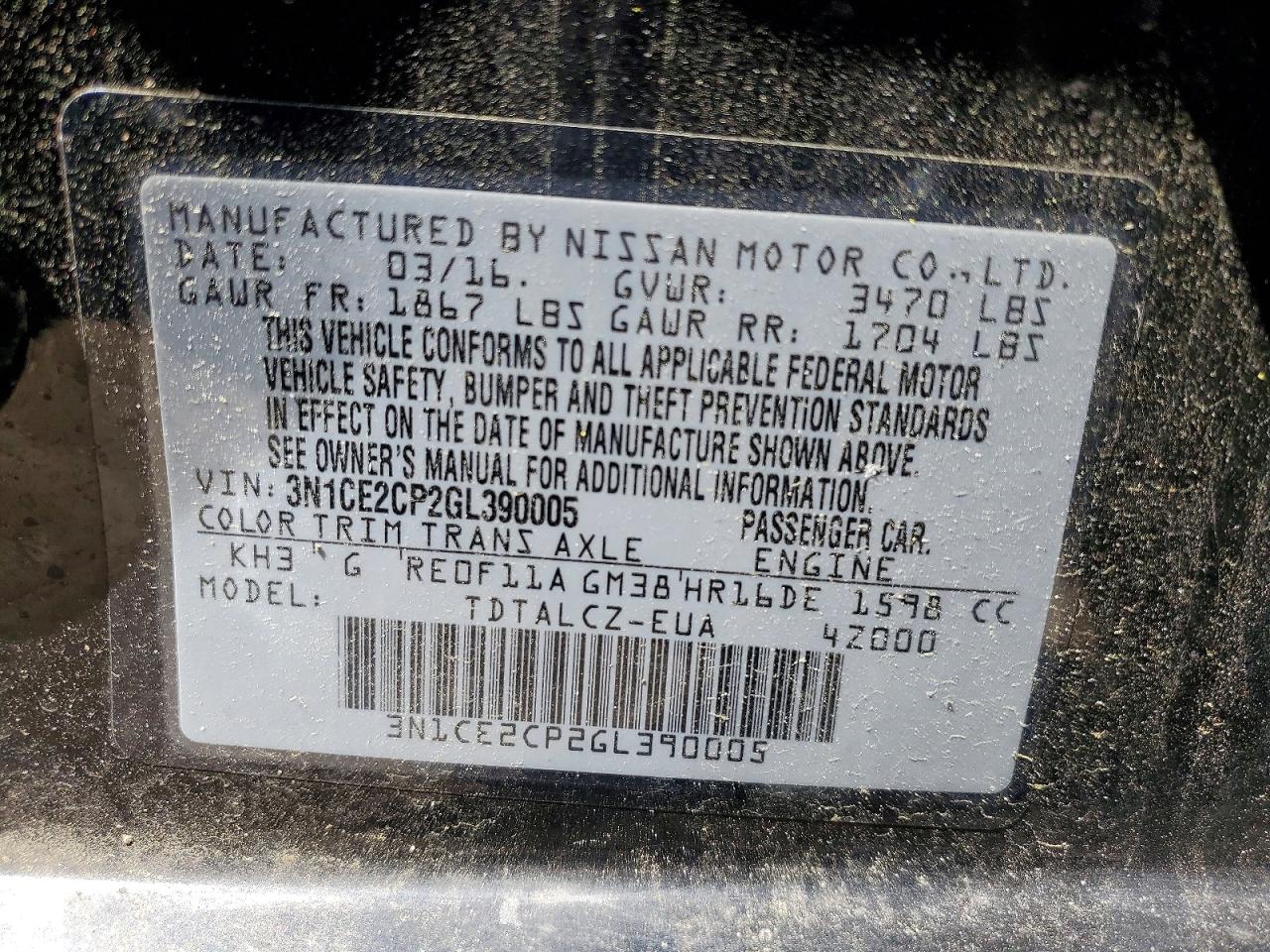 2016 NISSAN VERSA NOTE S PLUS photo 34