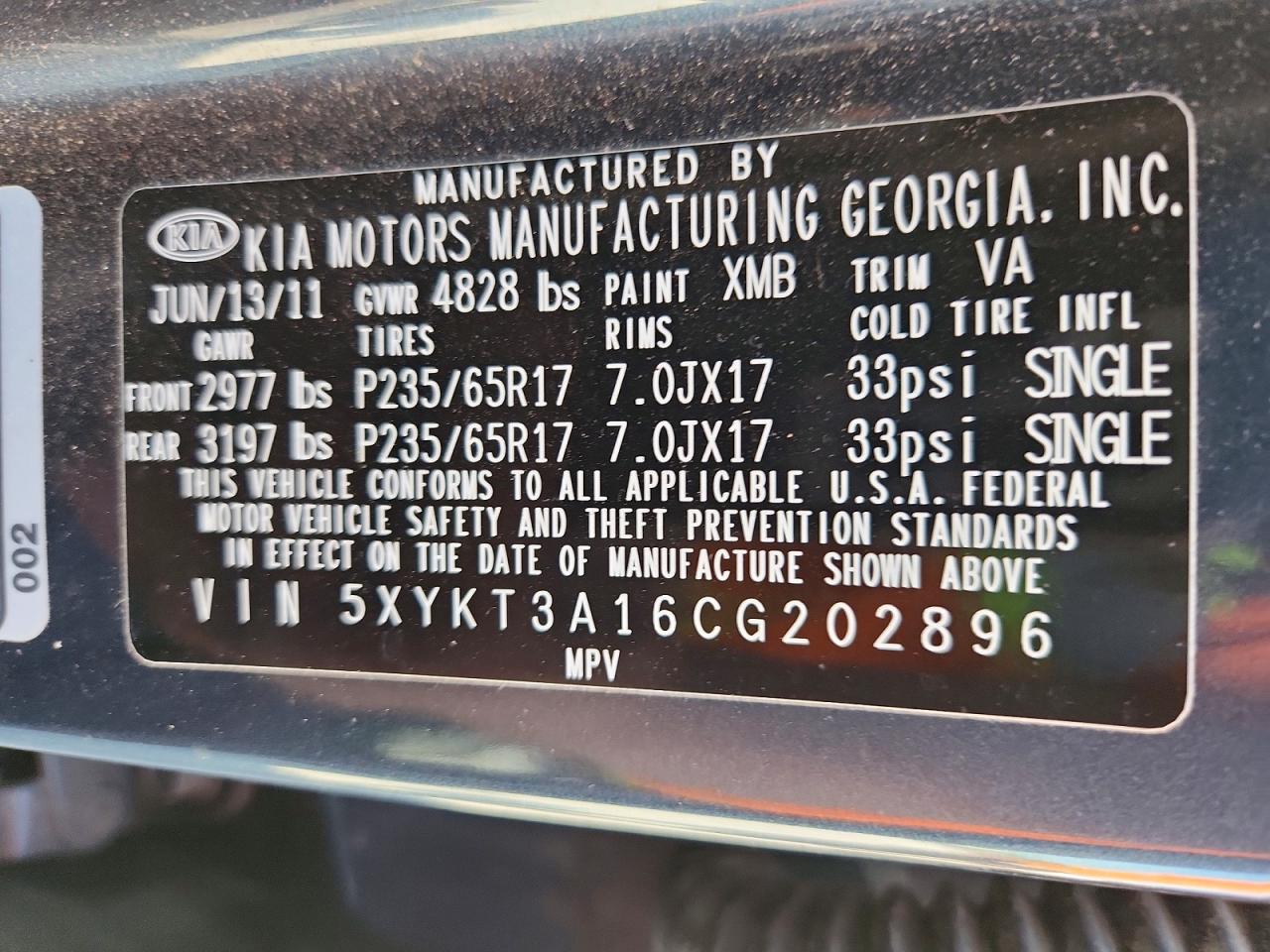 2012 KIA SORENTO LX photo 25
