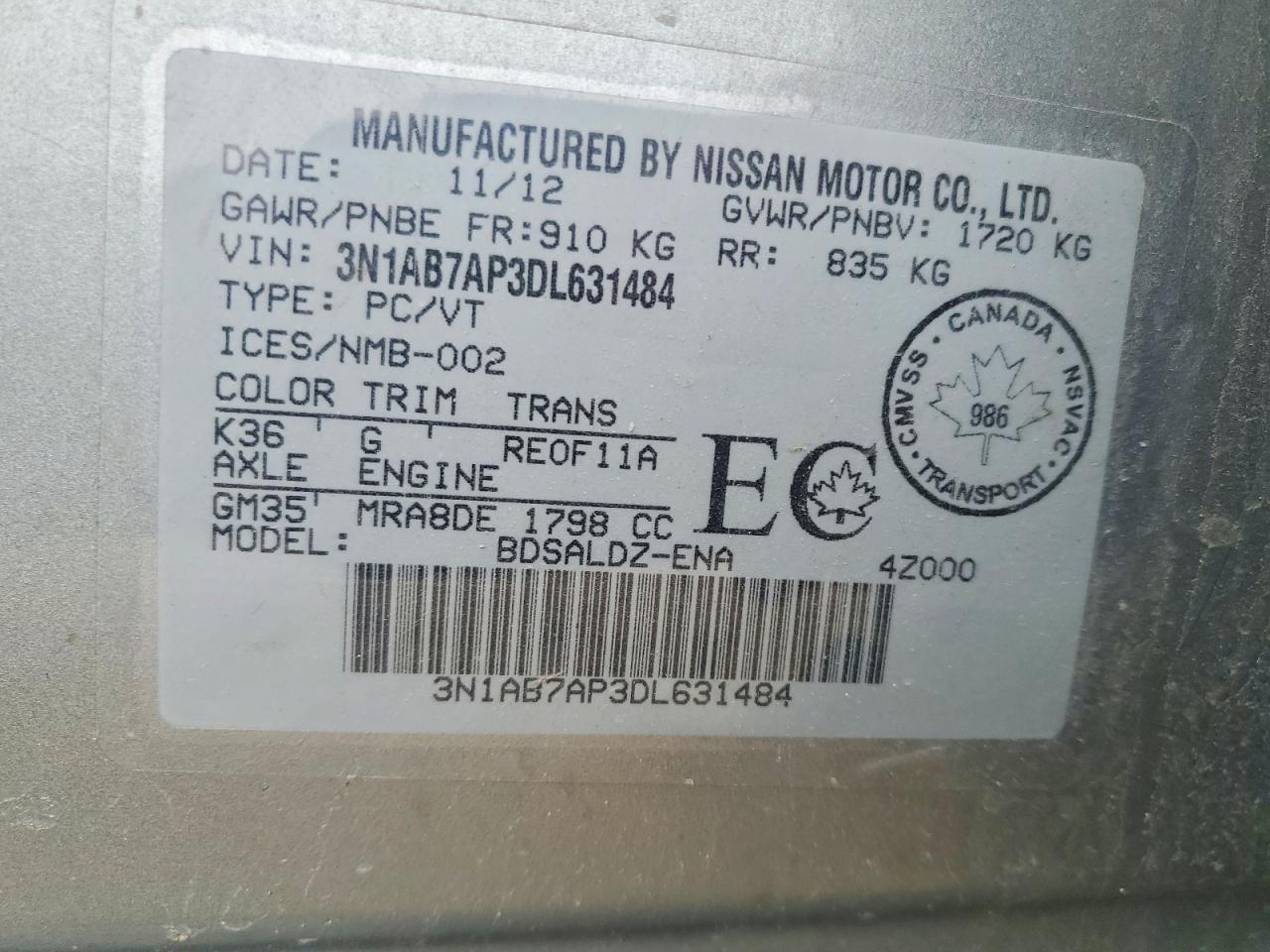 2013 NISSAN SENTRA S photo 34