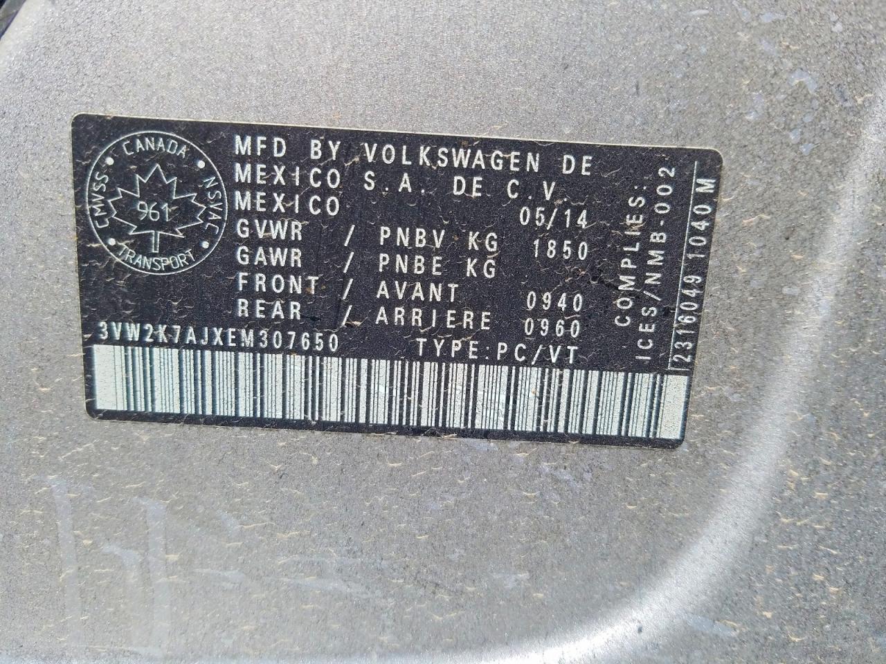 2014 VOLKSWAGEN JETTA BASE photo 23