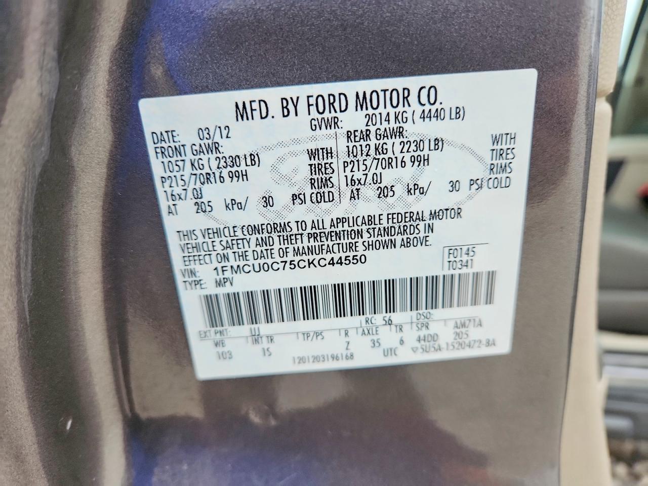 2012 FORD ESCAPE XLS photo 23