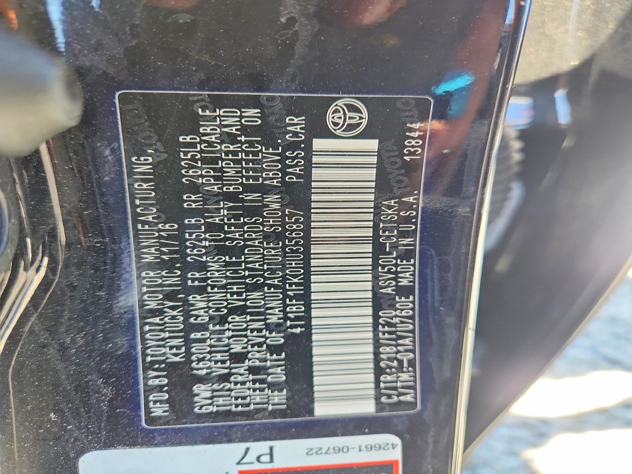 2017 TOYOTA CAMRY SE photo 25