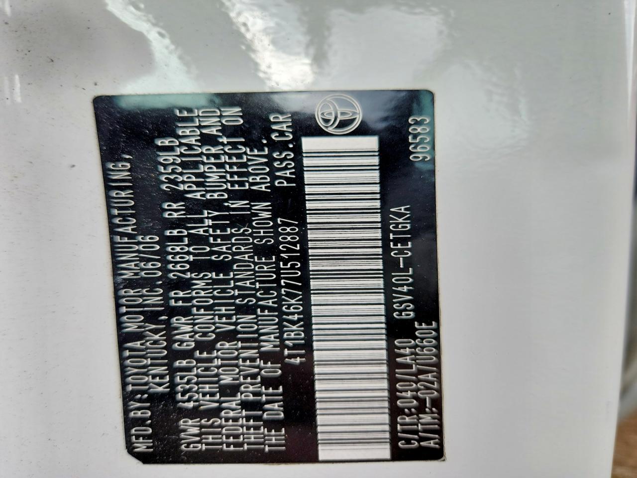 2007 TOYOTA CAMRY XLE V6 photo 23