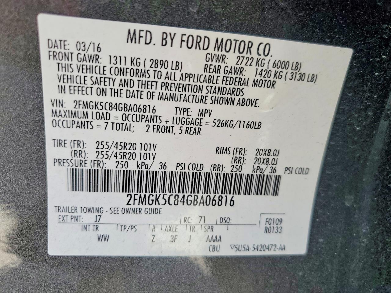 2016 FORD FLEX SEL photo 13