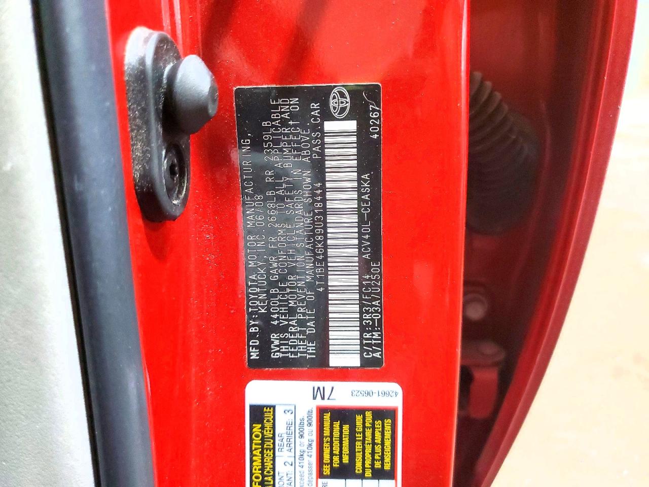 2009 TOYOTA CAMRY SE photo 25