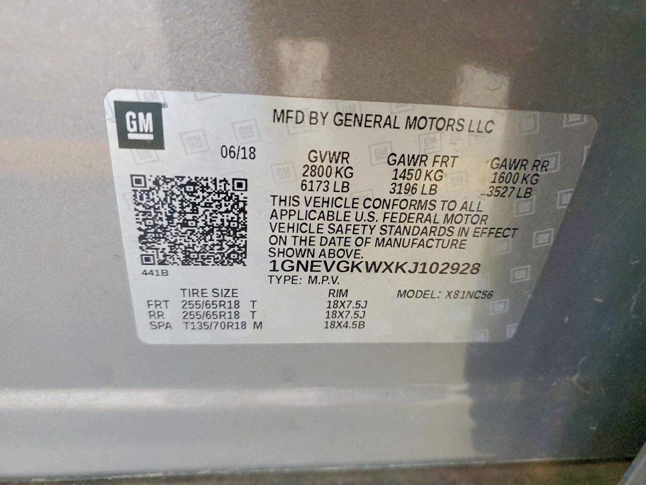 2019 CHEVROLET TRAVERSE LT photo 13