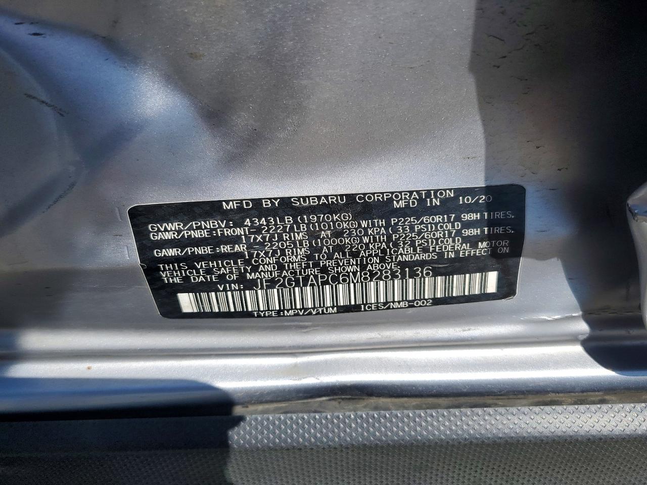 2021 SUBARU CROSSTREK PREMIUM photo 25