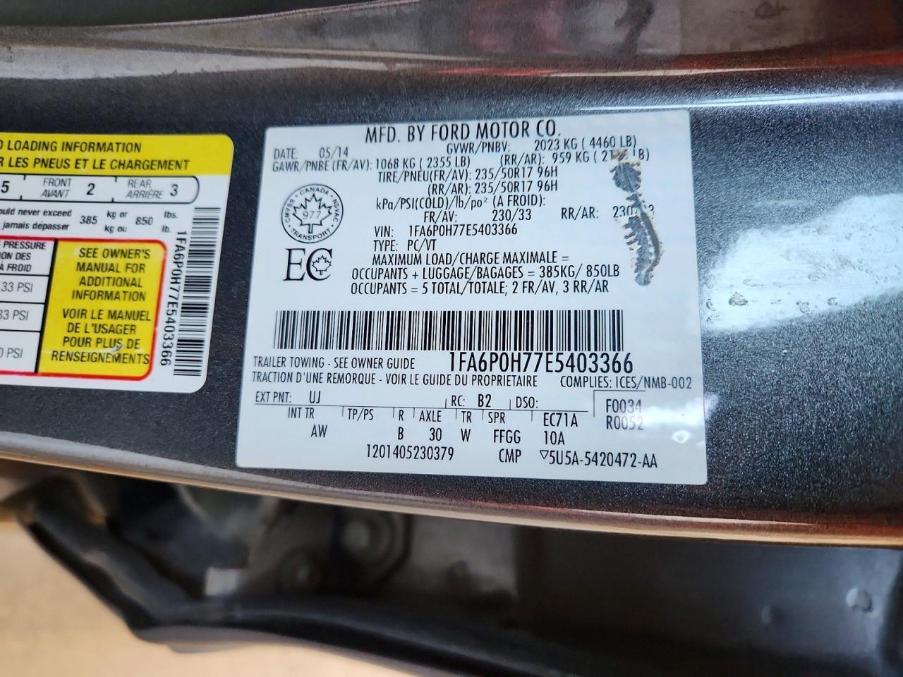 2014 FORD FUSION SE photo 23