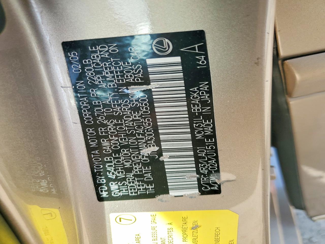 2005 LEXUS ES 330 photo 23