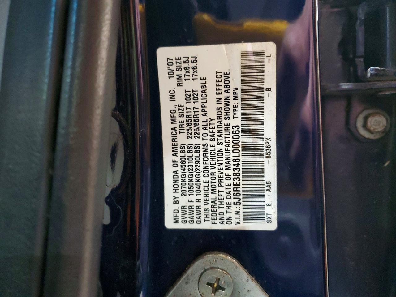 2008 HONDA CR-V LX photo 40