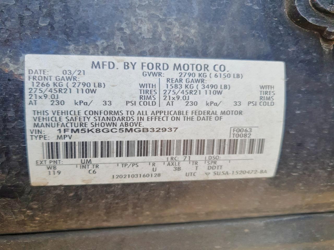 2021 FORD EXPLORER ST photo 23