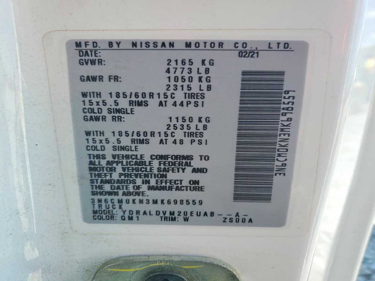 2021 NISSAN NV200 S photo 13