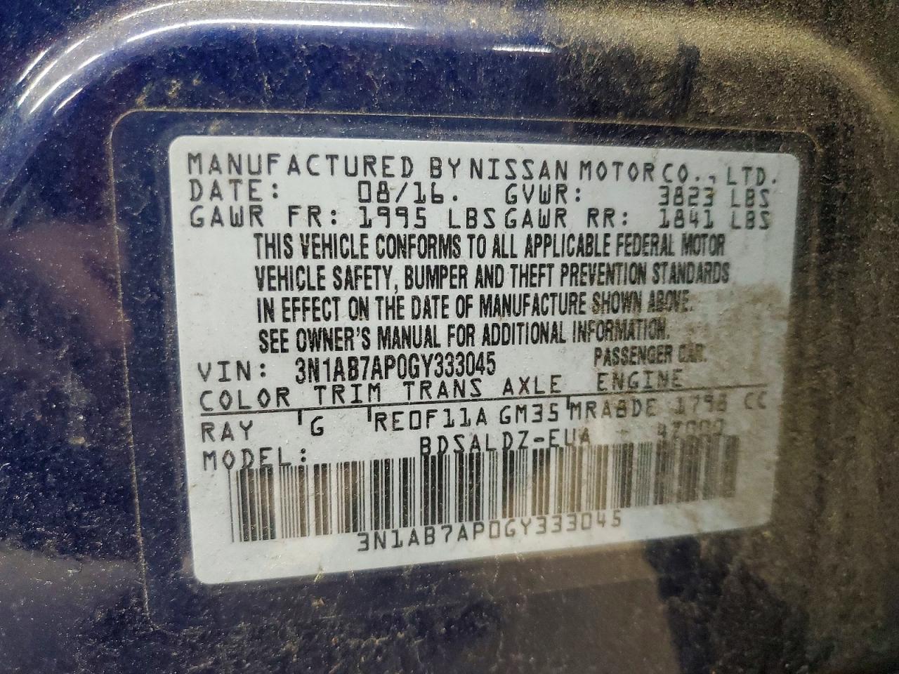 2016 NISSAN SENTRA SV photo 23